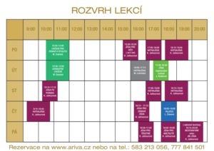 Prehled cviceni a rezervace 2019